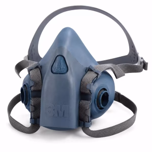 Respirador Reutilizable Media Cara 3M™ 7502 de silicona para protección respiratoria industrial.