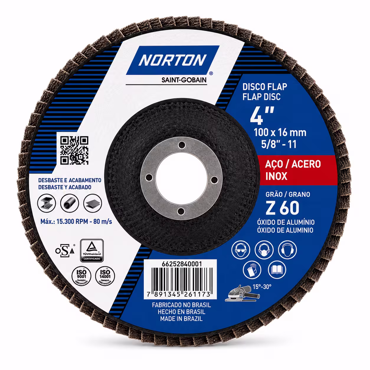 Disco Flap Norton 4" (100 mm) para Desbaste y Acabado de Metal
